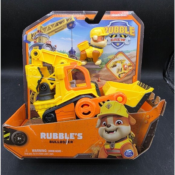 Paw Patrol Rubbles Bulldozer Toy Construction Vehicle With Rubble Figure Spin - Picture 2 of 9